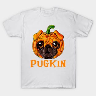 Pugkin Funny Pug And Pumpkin T-Shirt